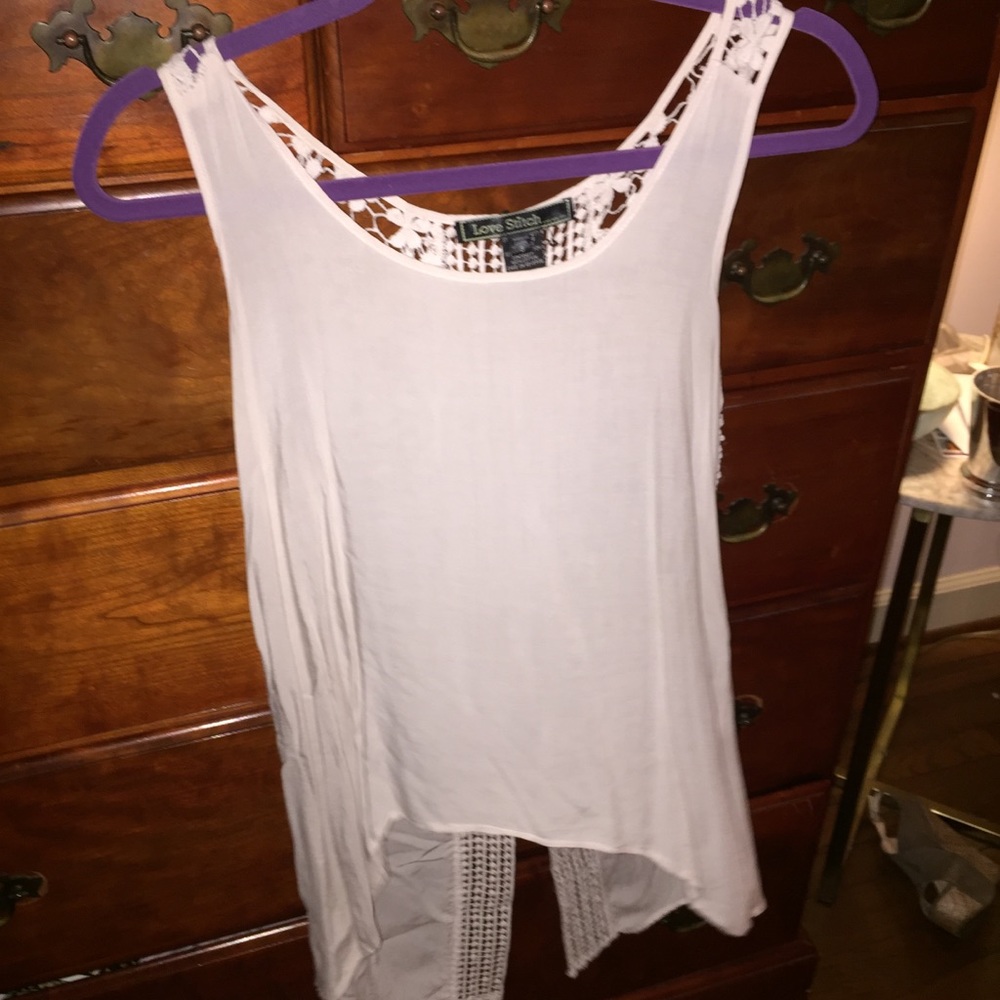 Love Stitch Slit crochet back top